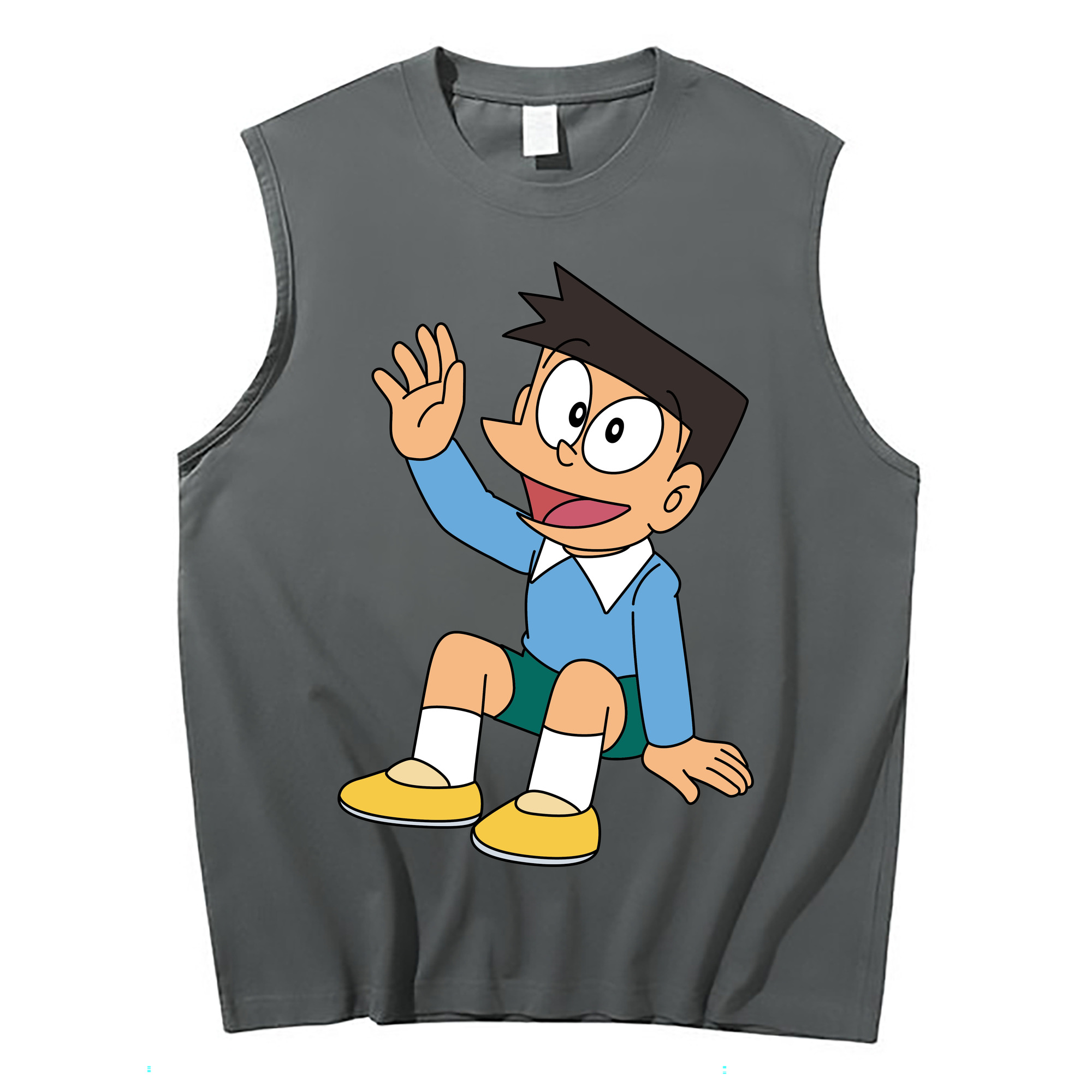 （画像用） ドラえもん 骨川 スネ夫 Doraemon Honekawa Suneo コットン100％タンクトップ（フロントプリント）